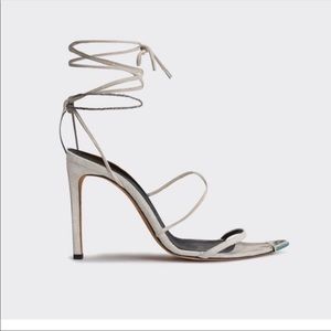 Iro hyne sandals ankle strap heels white suede 38